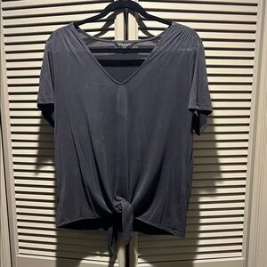 Lucky Brand Gray Tie Front Relaxed T-Shirt